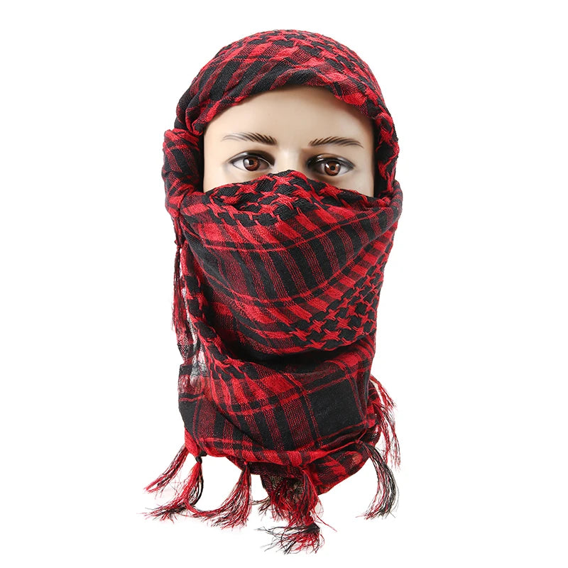 Houndstooth Scarf Plaid Hijab Bandana Hiking Scarves Arab Tactical Elegant Womens Shawl Shemagh Light Tassel For Men 100X100cm