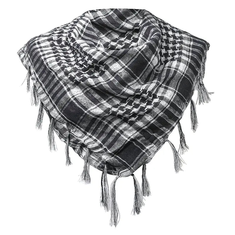 Houndstooth Scarf Plaid Hijab Bandana Hiking Scarves Arab Tactical Elegant Womens Shawl Shemagh Light Tassel For Men 100X100cm
